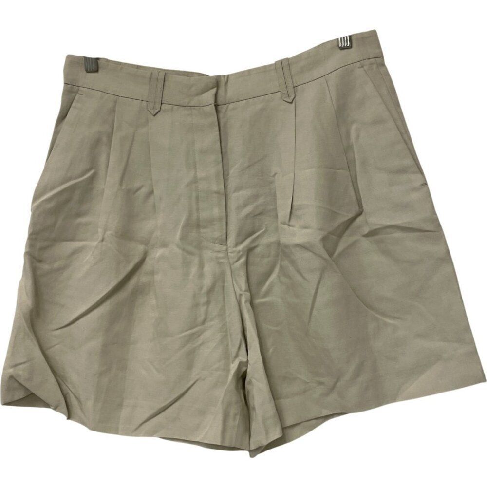 Massimo Dutti Womens Shorts EU 42 US 10 Beige Pleated Bermuda 5035/535 NWT